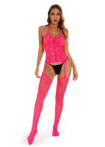 Red Rose One Size Fit Women's Elegantly Embroidered - Sleepwear Lingerie Bodysuits with G-String - Image 6