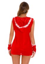 Christmas Red & White Women's Elegantly Embroidered - Sleepwear Lingerie Bodysuits with G-String - Image 6