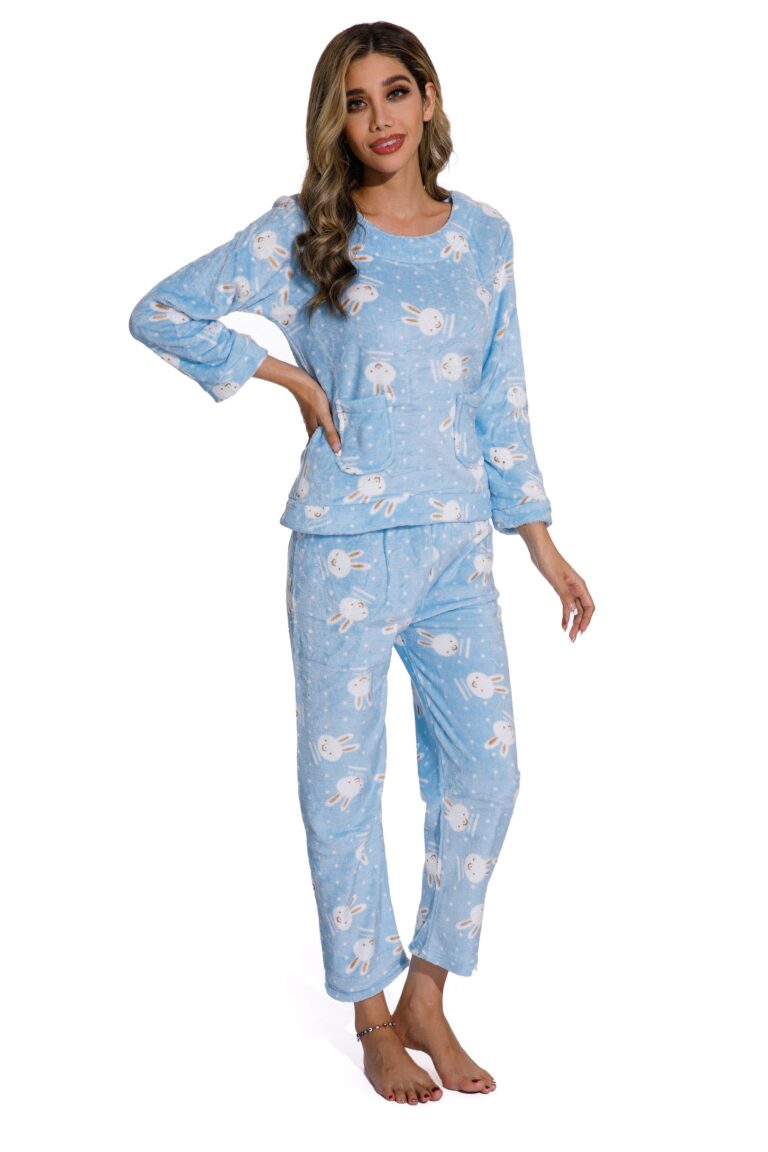 Blue 2 Piece Cartoon Printed Sleepwear set - Celino Corp.