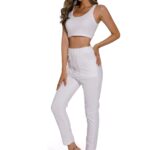 White -3Piece Fashion women Pure Color Sleepsuit