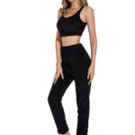 Black-Autumn winter long sleeve women pajamas suit