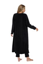 Black-Autumn winter long sleeve women pajamas suit - Image 4