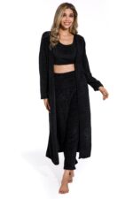 Black-Autumn winter long sleeve women pajamas suit - Image 5