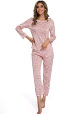 Pink-Cute smiley print pajamas set - Celino Corp.