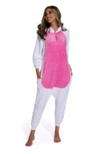 Rose red pink yellow blue-Unicorn Cartoon Pajamas - Image 4