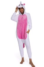 Rose red pink yellow blue-Unicorn Cartoon Pajamas - Image 6