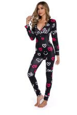 Long Sleeve Smiley Pajamas Jumpsuit - Image 7