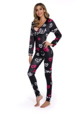 Long Sleeve Smiley Pajamas Jumpsuit