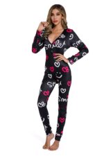 Long Sleeve Smiley Pajamas Jumpsuit - Image 2