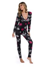 Long Sleeve Smiley Pajamas Jumpsuit - Image 4