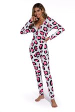 Leopard-Sexy women long sleeve leopard  pajamas suit - Celino Corp.