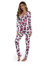 Leopard-Sexy women long sleeve leopard  pajamas suit - Celino Corp.