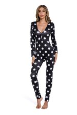 One-Piece Black white polka dot Sleepwear - Celino Corp.