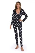 One-Piece Black white polka dot Sleepwear - Celino Corp.