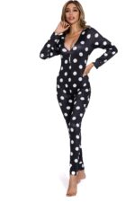 One-Piece Black white polka dot Sleepwear - Celino Corp.