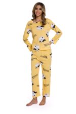 Yellow -Long Sleeve  women Cartoon Sleepwear Set - Image 7