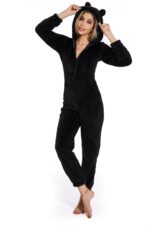Black-Plus Size Winter Hooded Sleepwear for women - Image 3