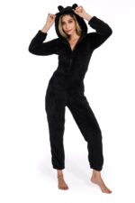 Black-Plus Size Winter Hooded Sleepwear for women - Image 6