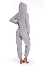 Grey-Women Long Sleeve Zipper pajamass Jumpsuit - Celino Corp.