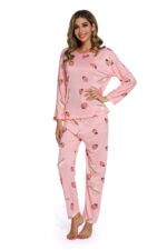 2Piece Strawberry Print Pajamas Suit - Image 5