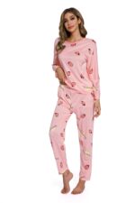 2Piece Strawberry Print Pajamas Suit - Image 6