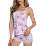 2 Piece fashionable ladies printed pajamas set