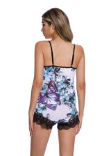 green+black-Summer plus size suspender pajama shorts suit - Celino Corp.