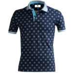 Navy and Turquoise Blue Mens Slim Fit Polo Shirts - 100% Soft Cotton - Tailored Comfortable Fit