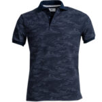 Navy Blue Camouflage Mens Slim Fit Polo Shirts - 100% Soft Cotton - Tailored Comfortable Fit - Celino Corp.
