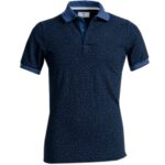 Black and Navy Blue Floral Mens Slim Fit Polo Shirts - 100% Soft Cotton - Tailored Comfortable Fit