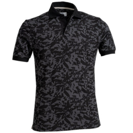 Grey and Black Mens Slim Fit Polo Shirts - 100% Soft Cotton - Tailored Comfortable Fit