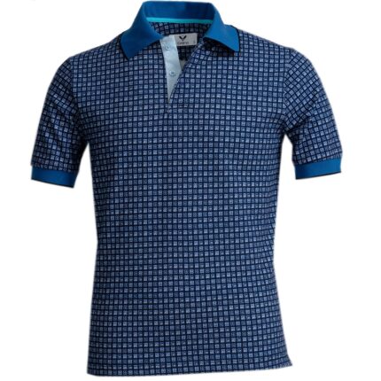 Blue Squares Mens Slim Fit Polo Shirts - 100% Soft Cotton - Tailored Comfortable Fit - Celino Corp.