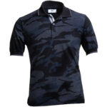 Black Camouflage Mens Slim Fit Polo Shirts - 100% Soft Cotton - Tailored Comfortable Fit