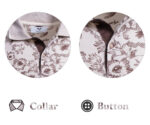 Light Brown Floral Pattern Mens Slim Fit Polo Shirts - 100% Soft Cotton - Tailored Comfortable Fit - Image 2