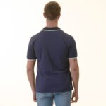 Navy with inside Printed Mens Slim Fit Polo Shirts - 100% Soft Cotton - Tailored Comfortable Fit - Image 4