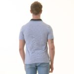 Blue inside Floral Mens Slim Fit Polo Shirts - 100% Soft Cotton - Tailored Comfortable Fit - Image 2