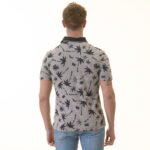 Gray Black Hawaian Mens Slim Fit Polo Shirts - 100% Soft Cotton - Tailored Comfortable Fit - Celino Corp.