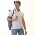 White inside Black Printed Mens Slim Fit Polo Shirts - 100% Soft Cotton - Tailored Comfortable Fit - Image 2