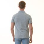 Green inside Polka Dot Mens Slim Fit Polo Shirts - 100% Soft Cotton - Tailored Comfortable Fit - Celino Corp.