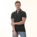 Navy inside Floral Mens Slim Fit Polo Shirts - 100% Soft Cotton - Tailored Comfortable Fit - Image 2