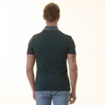 Green inside Checkered Mens Slim Fit Polo Shirts - 100% Soft Cotton - Tailored Comfortable Fit - Celino Corp.