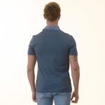 Blue inside Squaral Mens Slim Fit Polo Shirts - 100% Soft Cotton - Tailored Comfortable Fit - Image 2