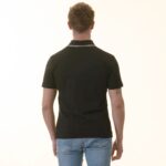 Black inside Honeycomb Mens Slim Fit Polo Shirts - 100% Soft Cotton - Tailored Comfortable Fit - Image 4