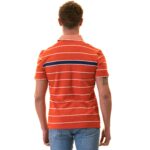 Orange Striped Mens Slim Fit Polo Shirts - 100% Soft Cotton - Tailored Comfortable Fit - Image 4