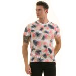 Gray Beige Laves Hawaiian European Made Premium Quality T-Shirt - Crew Neck Short Sleeve T-Shirts - Image 2
