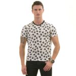 Black Palm Trees on White European Made Premium Quality T-Shirt - Crew Neck Short Sleeve T-Shirts