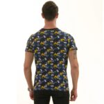 Navy with Palm Trees European Made Premium Quality T-Shirt - Crew Neck Short Sleeve T-Shirts - Image 4