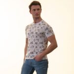 White With Black Printed European Made Premium Quality T-Shirt - Crew Neck Short Sleeve T-Shirts - Image 2