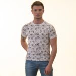 White With Black Printed European Made Premium Quality T-Shirt - Crew Neck Short Sleeve T-Shirts - Image 3