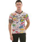 Colorful Cartoon Printed European Made Premium Quality T-Shirt - Crew Neck Short Sleeve T-Shirts